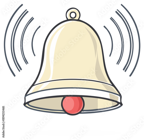 Yellow ringing bell illustration with sound waves indicating an alert or reminder