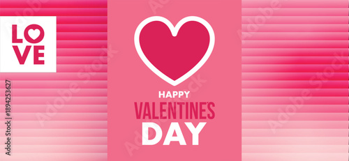 Happy Valentine`s Day. Celebrate annual in February 14. Romantic holiday for couple lovers. Valentines card with heart shape. Red and pink party design. Poster, card, banner and background. Vector