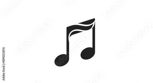 Elegant Musical Note Symbol with Flowing Design.