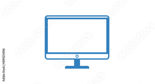 Modern Computer Monitor Display Screen Icon Graphic.