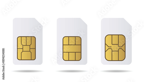SIM card icon. SIM icons set. SIM card vector illustration