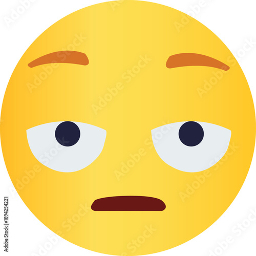 Sleepy Face Emoji Tired Expression Bored Emotion Icon Vector