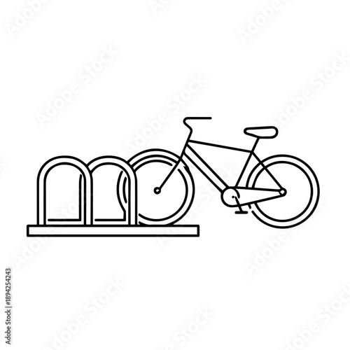 bike parking line icon vector on a white background
Vector line icon