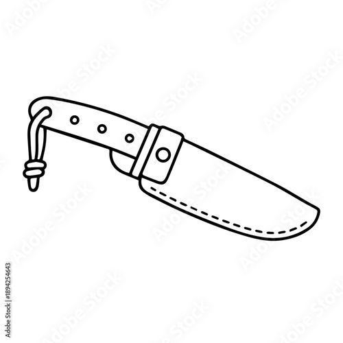 knife in sheath line icon vector on a white background
Vector line icon
