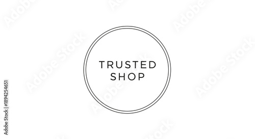 Trusted Shop Emblem with Circle and Text.