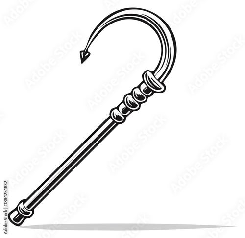 Illustrated depiction of a shepherd's crook, a symbol of guidance and care