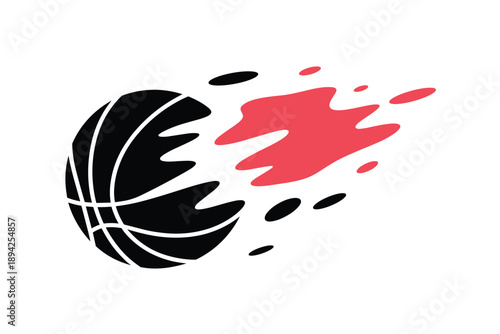 Dynamic Basketball with Fiery Trail, sports energy concept