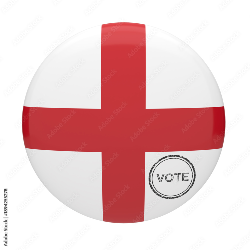 Obraz premium England flag badge with vote stamp for local and regional elections