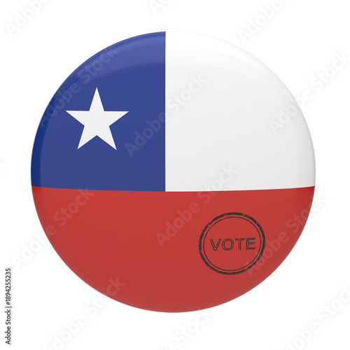 Free Download Chile flag badge with vote stamp for presidential and legislative elections - GFXLoad