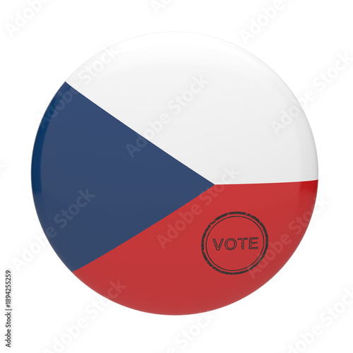 Czech Republic flag badge with vote stamp for presidential and legislative elections Free Download Czech Republic flag badge with vote stamp for presidential and legislative elections - GFXLoad