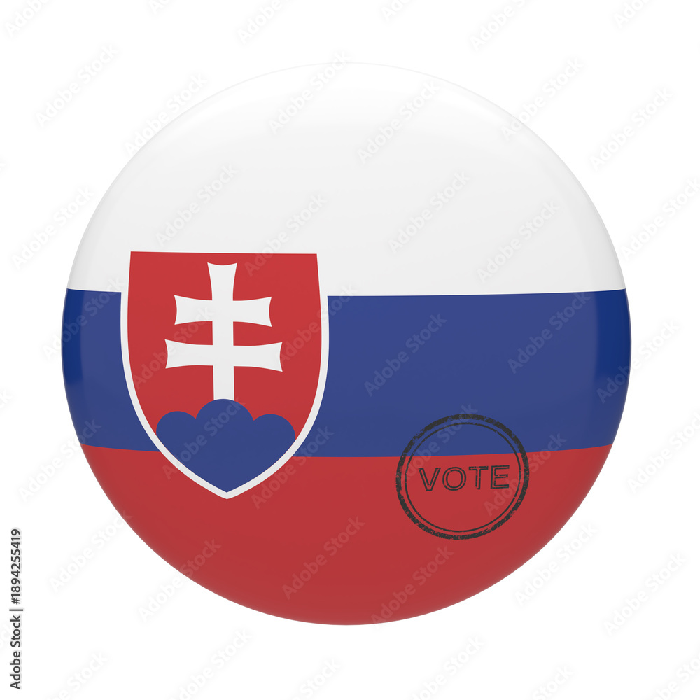 Fototapeta premium Slovakia flag vote badge button for election day and patriotic voting concept