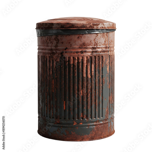 Wallpaper Mural Rusty Metal Trash Can Vintage Garbage Bin On Isolated Transparent Background Torontodigital.ca