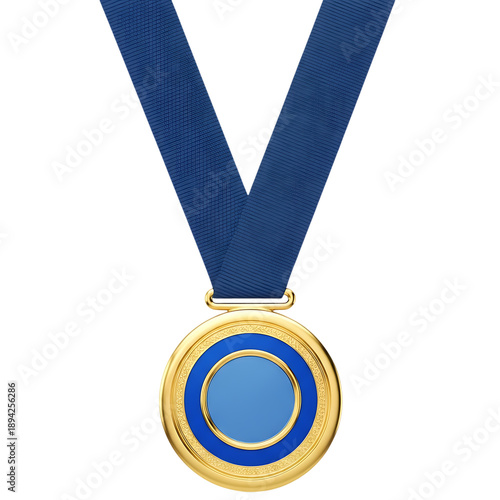 Wallpaper Mural Gold Award Medal with Blue Ribbon On Isolated Transparent Background Torontodigital.ca