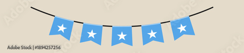 Somalia Flag Bunting Garland Hanging for National Celebration Events and Patriotic Festive Decorations