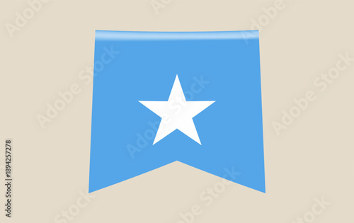 Somalia National Flag Banner Vector Illustration with White Star for African Country Identity and Patriotic Pride