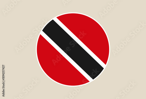 Trinidad and Tobago National Flag Displayed as a Circular Vector Icon, Representing Caribbean Country Identity with a Modern, Simple Design. Free Download Trinidad and Tobago National Flag Displayed as a Circular Vector Icon, Representing Caribbean Country Identity with a Modern, Simple Design. - GFXLoad