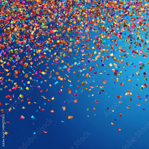 Colorful confetti in the air.