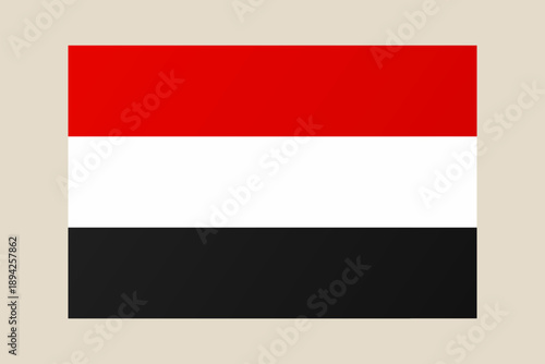 Simple Yemen National Flag Vector Illustration Symbolizing Country Identity, Pride, and Sovereignty in a Clean Graphic Style.