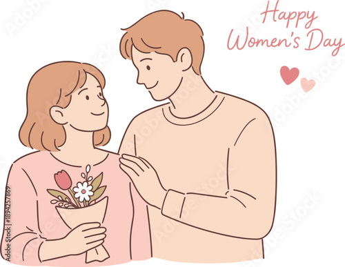 Couple celebrating Women’s Day together, partners standing close and sharing a warm appreciative moment with