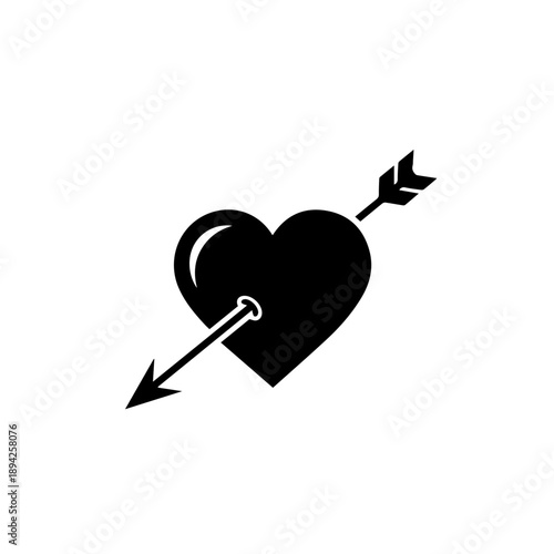 Heart shaped push pin and key love symbols illustration
