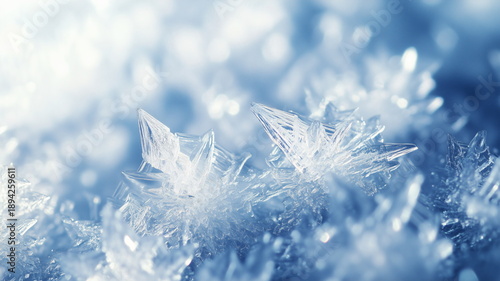 Wallpaper Mural Macro of Sharp Ice Crystals Forming in Blue Light Torontodigital.ca