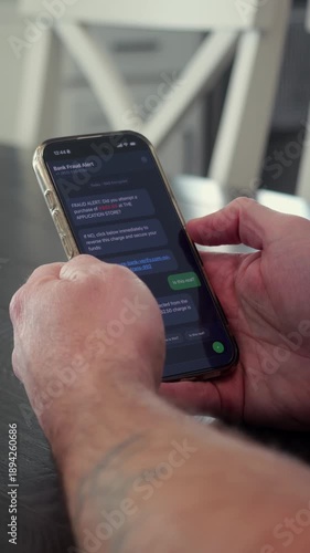 Man Receives Fraudulent SMS Text Messages Attempting to Obtain Money and Sensitive Personal Information - Online Banking Scam Cybersecurity Awareness
