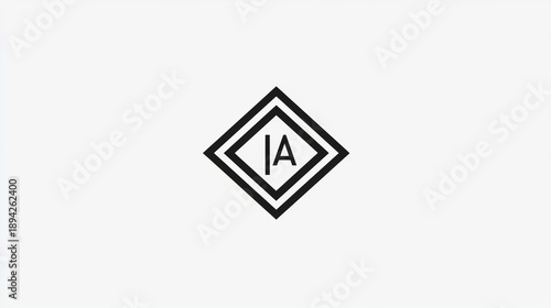 Free Download Graphic design of a diamond-shaped logo featuring the letters IA in a modern style with a minimalist approach - GFXLoad