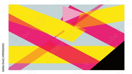 Vibrant abstract geometric shapes intersecting dynamically from a modern artistic viewpoint