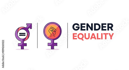 international women's day A vector graphic illustration promoting gender equality with a bold design