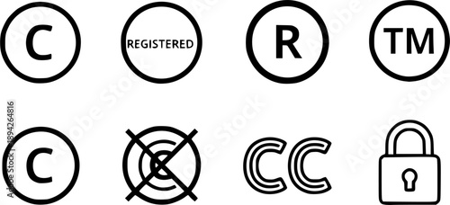 copyright glyph vector flat icon
