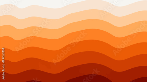 Wavy layered illustration of abstract brown shades gradient from top to bottom viewed from directly above