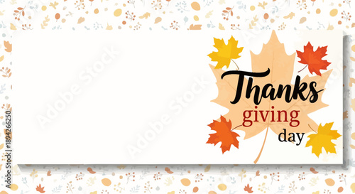 Celebrating Thanksgiving Day with autumn leaves and festive decorations in a joyful scene