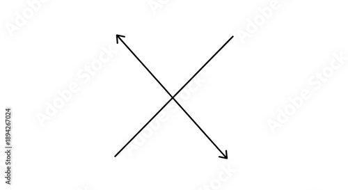 Simple black intersecting double headed arrows on white background.