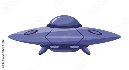 Illustration of a futuristic spaceship with alien technology flying through the galaxy
