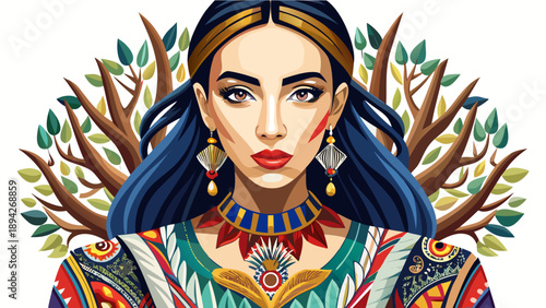 Very beautiful close-up of a modern American women’s fashion piece blending traditional roots with contemporary aesthetics, designed for high-demand commercial stock isolated on white background.