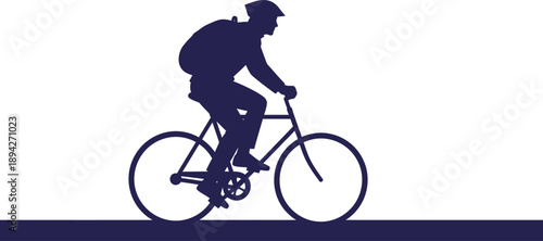 Silhouette of a person riding a bicycle on a path