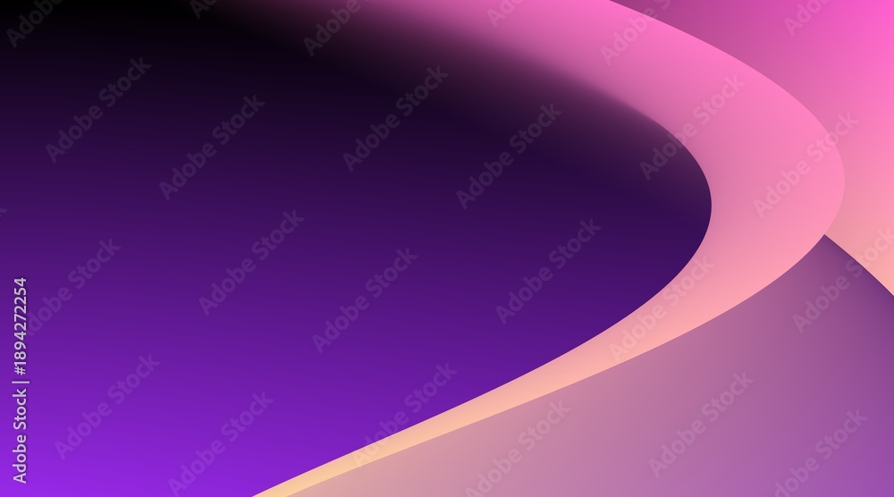 Obraz premium A stunning abstract background with electric purple and neon pink curves. This minimalist 3D design features vibrant gradients and fluid shapes, creating a futuristic, bold, and modern digital style.