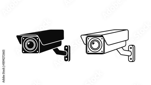 Vector illustration of modern security surveillance camera system icon design, on transparent background