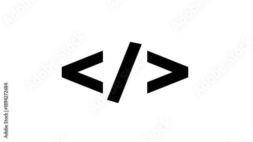 Vector illustration of coding brackets icon, symbol for web development and programming, on transparent background