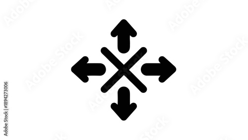Vector illustration of, on transparent background, a move and resize arrows icon for user interface design