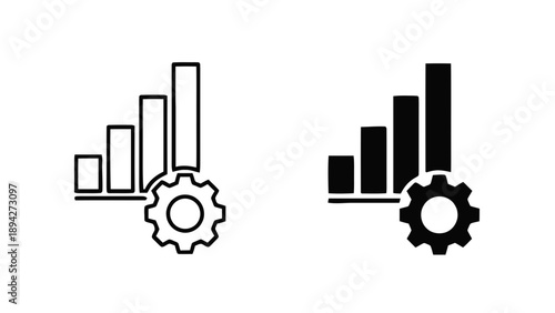 Vector illustration of performance management settings, growth analytics concept, or service configuration on transparent background