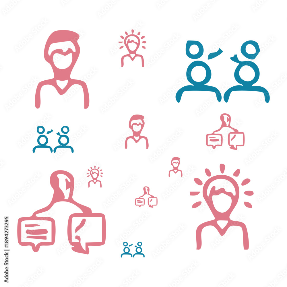 Fototapeta premium Team support and shared responsibility symbol set