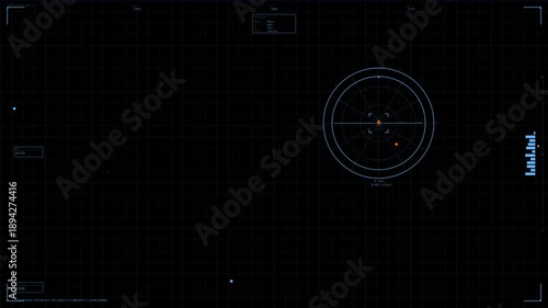 Military hud design for sci-fi and war video production with various graphic elements and interface details