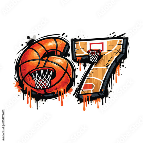 67 Basketball Ice Cream Drip Png, 67 Basketball Png, Six Seven Gen Alpha Slang, Kids Six Seven T-Shirt Design, Funny 67 Meme Digital, Six Seven 67 PNG,  67 Meme sublimation Design, Funny 67 Graphic 
