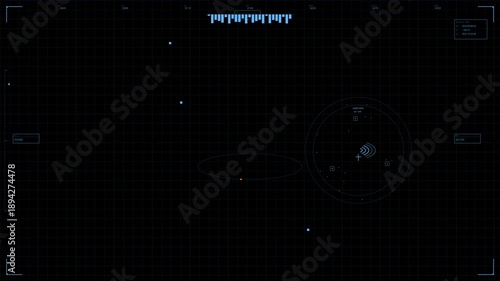 Military heads up display for sci-fi and war videos showing data and tracking elements in a digital interface environment