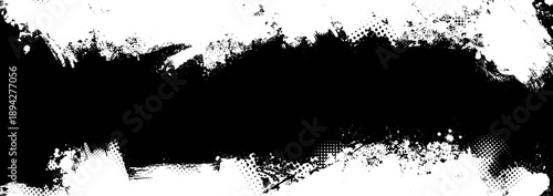 Monochrome background with paint strokes. Hand drawn. Not AI, vector illustration.