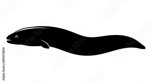 Silhouette of a tuna isolated on a white background, viewed from the side