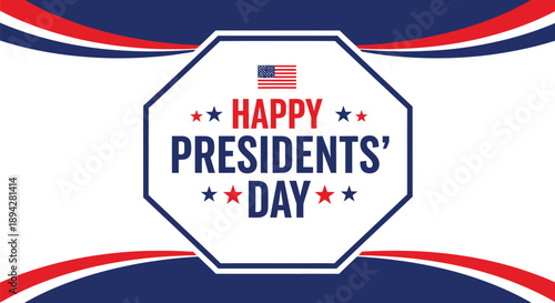 A patriotic banner celebrates United States presidents.