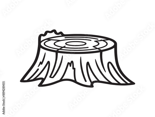 Simple tree stump illustration