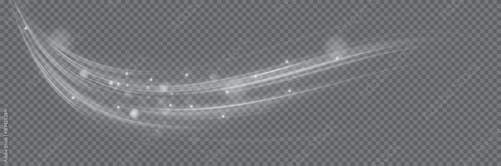 Fototapeta premium Stream of fresh wind png. Imitation of the exit of cold air from the air conditioner. Cold winter wind texture. Holiday vector blizzard. Christmas effect of a cold blizzard. Vector PNG.